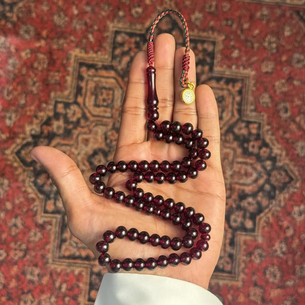 Bakelite Tasbih – Burgundy, brown tassel Bakelite Tasbih – Burgundy, brown tassel